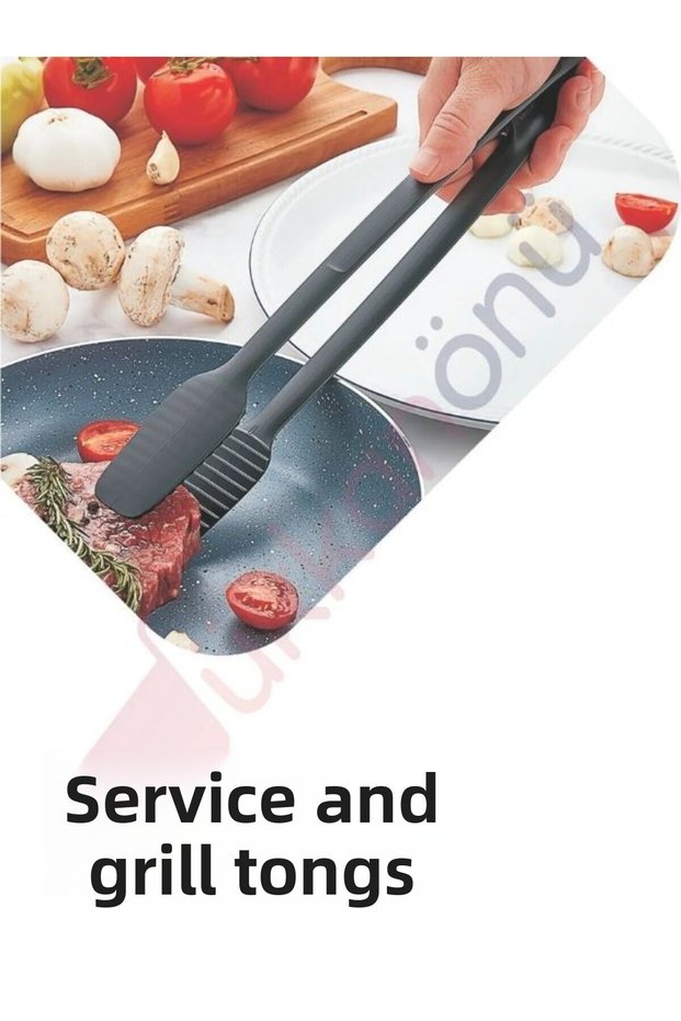 Plastlife Serving and Grilling Tongs Fireproof Non-Stick Silicone Tongs Non-Slip Barbecue Tongs Kp-122