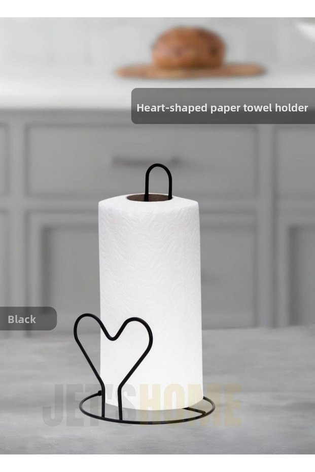 Stainless Napkin Holder Steel Bathroom Towel Holder Black Organizer with Heart