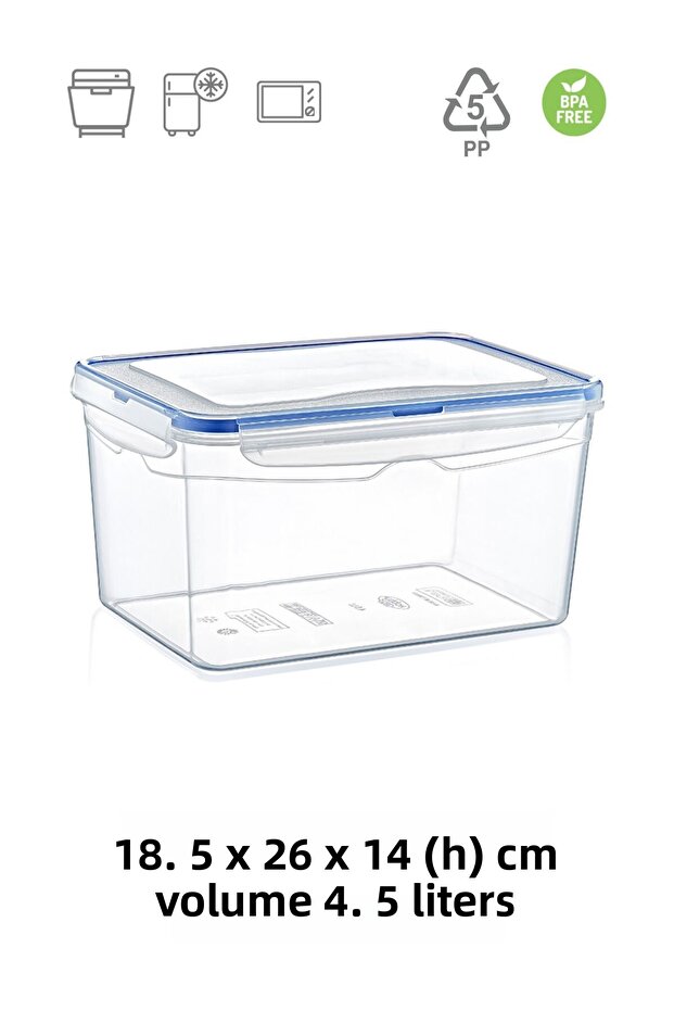 حاوية تخزين مستطيلة مقاومة للتسرب سعة 4.5 لتر - 2
