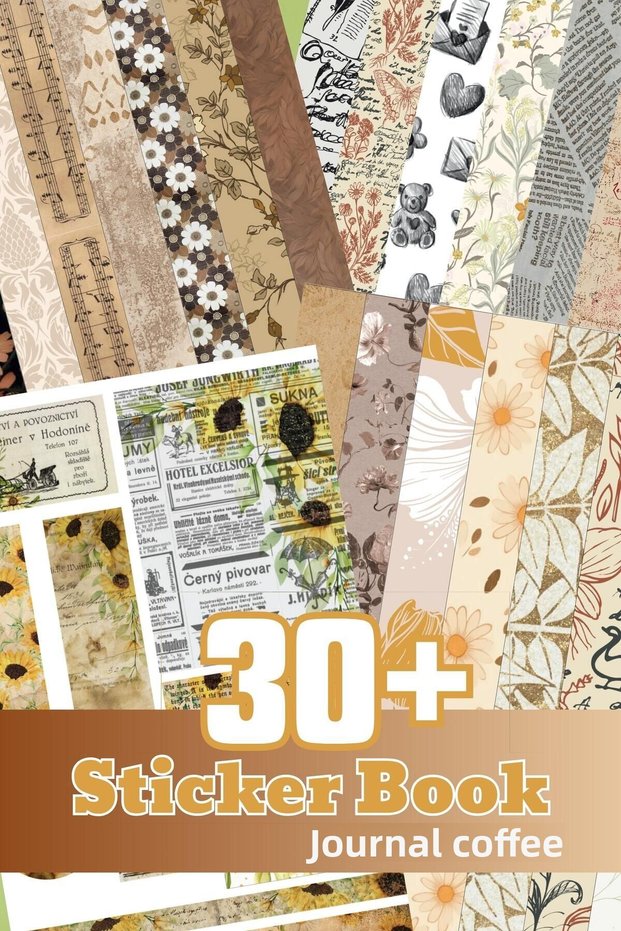 Label Set, 30 Large Size Vintage Labels, Sticker Book, Sticker Book, Bullet Journal, Daily