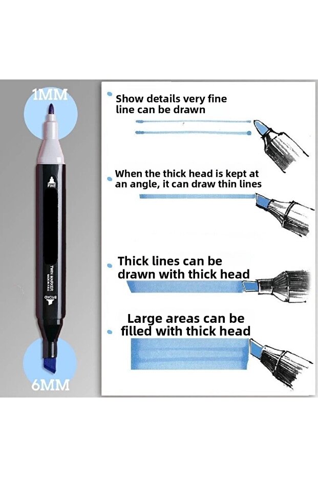 Touch Marker Art Double Tip 60 Piece Pen Set Premium Painting Pen with Bag - 7