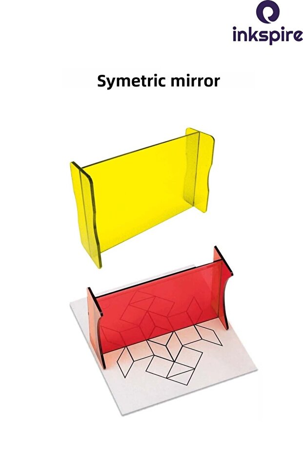 1Pc Symmetry Reflection Mirror - Object Reflection, Math Geometry Lecture Materials Drawing - 1