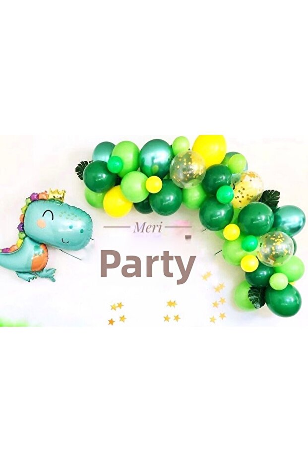 KING CROWNED DINOSAUR SET DINOSAUR FOIL BALLOON AND BALLOON CHAIN CONCEPT DINOSAUR BIRTHDAY BALLOON SET