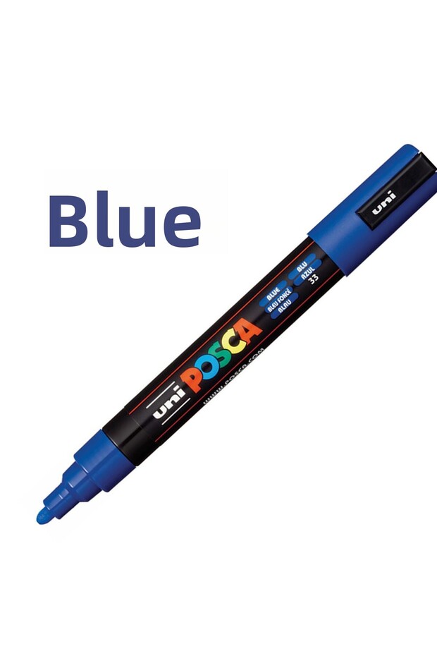 قلم تحديد أزرق Posca Pc-5m (1.8-2.5 ملم) Poska Pc5m Pc - 5m