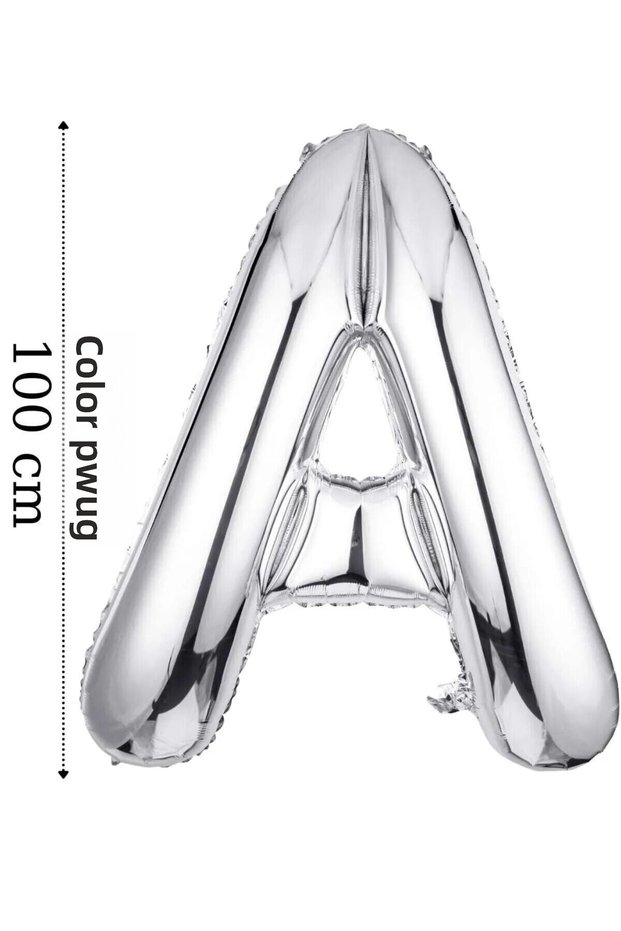 Foil Balloon Letter a Helium Balloon 100 cm Silver Color - Letter a Balloon - Letter a Foil Balloon - 40 Inch