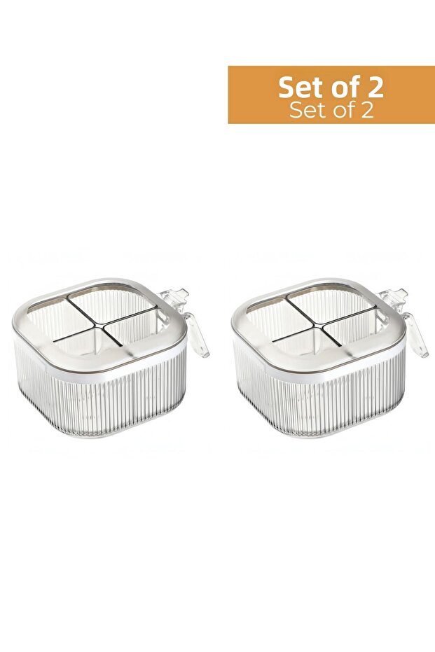 4 Compartment 4 Spoons Spice Rack Set of 2 1.1 Lt - 4