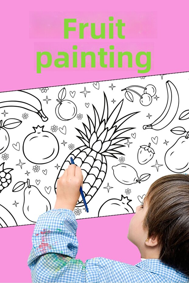 Painting Cheerful Fruits Fun Holiday Activity Activity Giant Coloring Paper