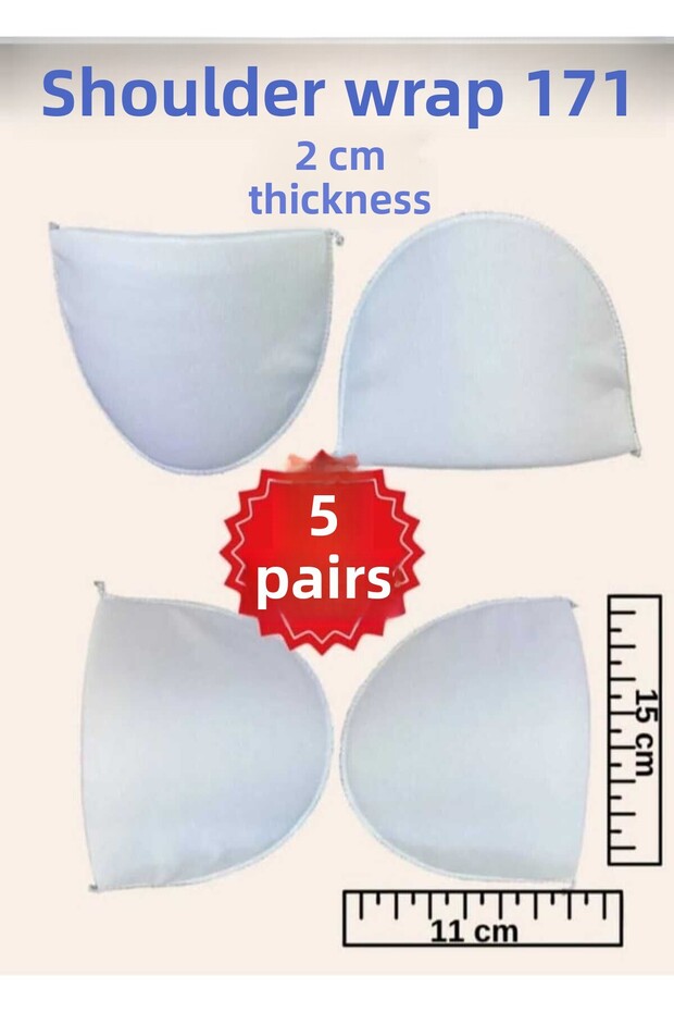 Wadding Shoulder and Jacket Wadding Heel and Shoe Wadding 2 cm White 5 Pairs - 1