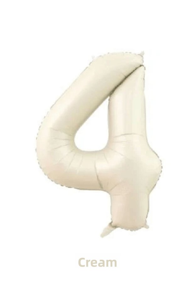 Cream Color 4 Number Giant Foil Balloon 76 cm Birthday Party Decoration