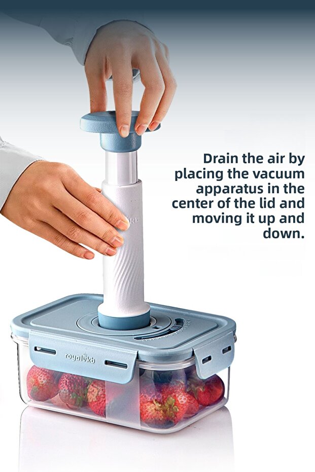 Set of 4 Vacuum Lid Storage Containers 900ml That Can Be Used in Microwave and Freezer. - 6