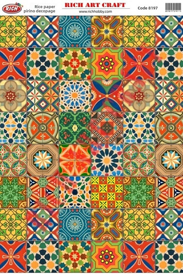 ورق ديكوباج الأرز كود: 8197