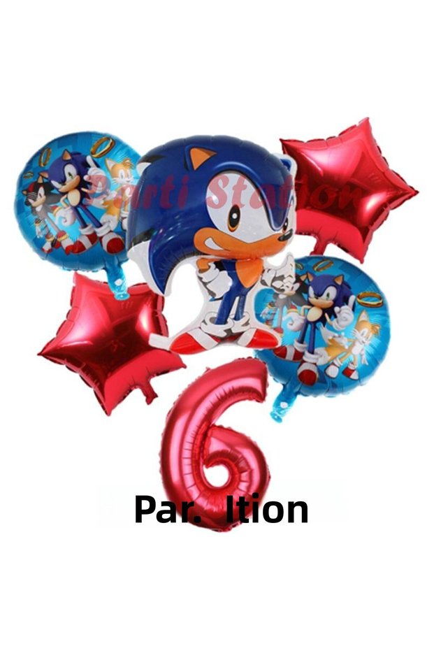 Sonic Fox Concept 6 Years Old Balloon Set Sonic Birthday Balloon Set