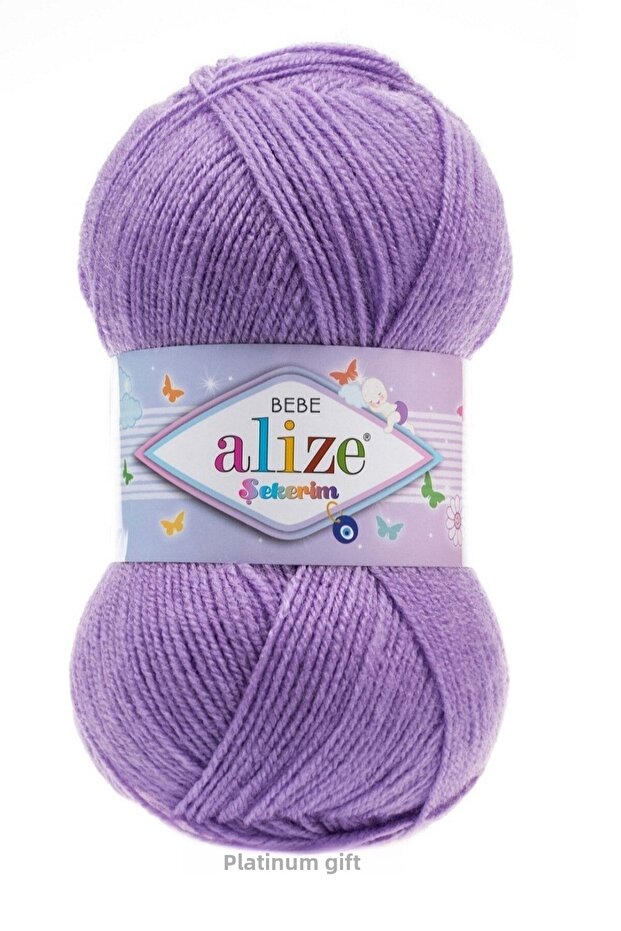 ( 5 Pieces ) Şekerim 247 Violet Hand Knitting Threads Vest Cardigan Scarf Sweater Yarn Booties Baby Thread
