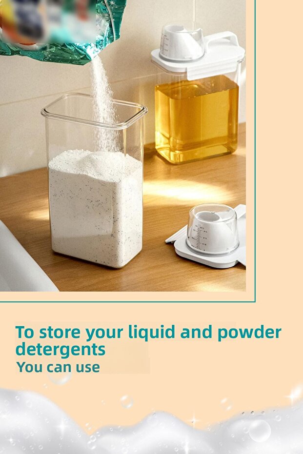 1 Piece Leak Proof Storage Liquid Powder Detergent Food Storage Box - Detergent Box with Scale 2300 ml - 5