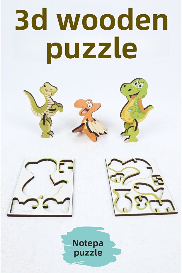 Notpa Kids 3D Puzzle Set Dinosaurs 10 Separate Dinosaur Figures - 5