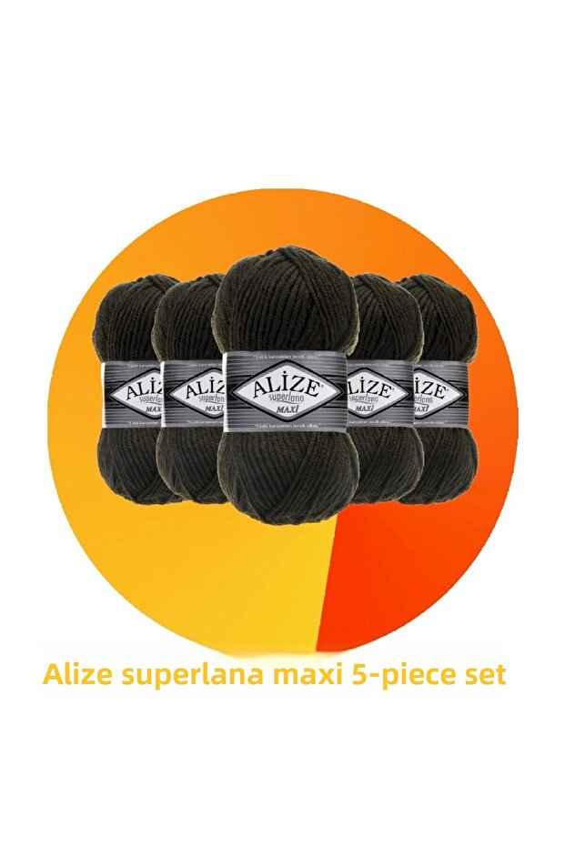 Superlana Maxi Set of 5 Thick Hand Knitting Yarn 241 Dark Forest