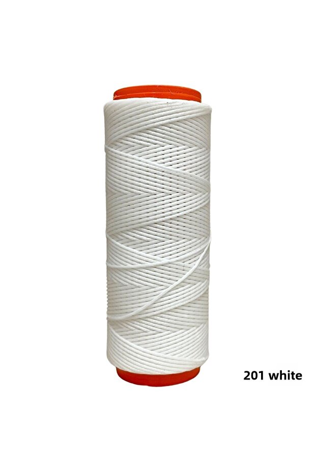 Waxed Thread 0.8 Mm-100 Mt Waxed Thread Jewelry Leather Hobby Saddler Thread Bag Thread, White