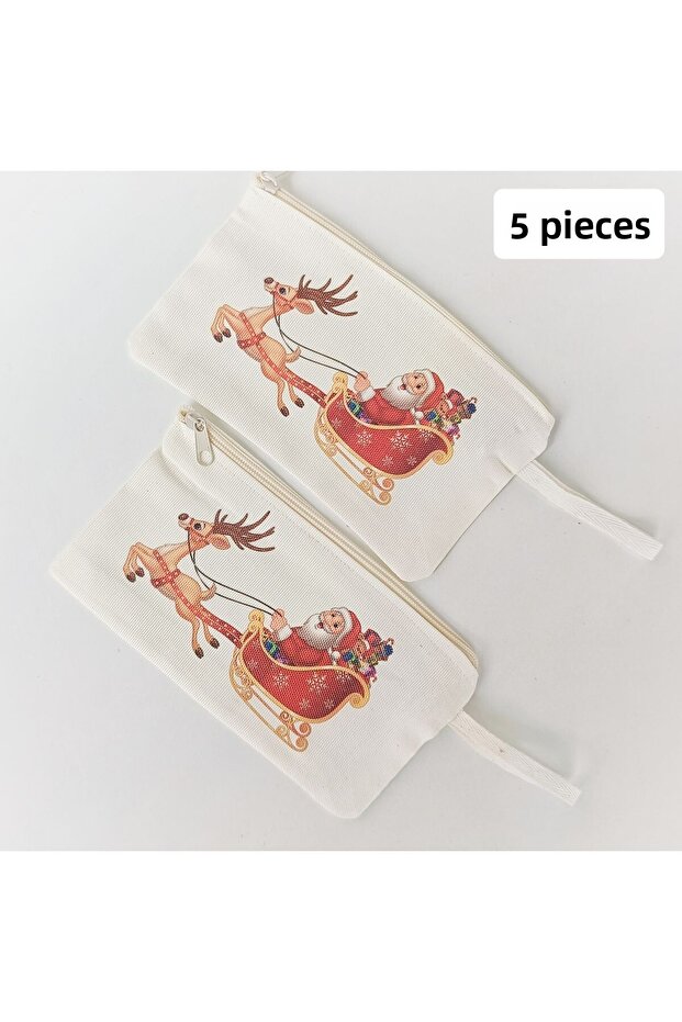 5 Pieces New Year Concept Printed Gift Pencil Holder - Enterprise Gift Pencil Box - Christmas Gift