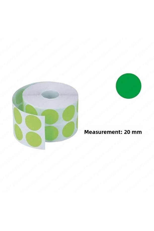 Green Dot Label - 20 Mm, 2500 Pieces