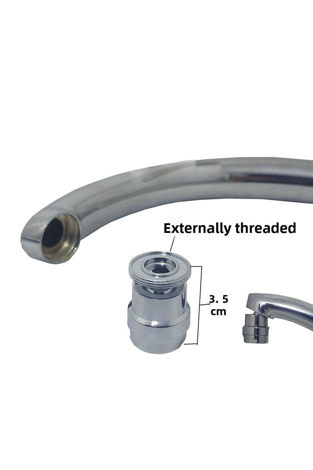 خيط خارجي موفر للمياه برأس صنبور متحرك 360 درجة من النحاس الصلب المقاوم للصدأ - 3