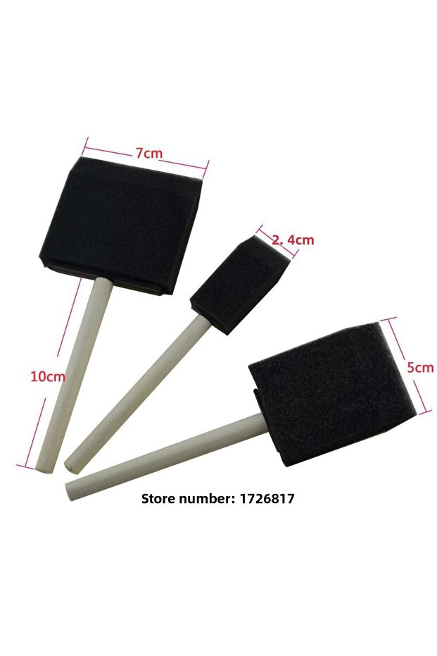 Varnish Brush Set of 3 Black Sponge