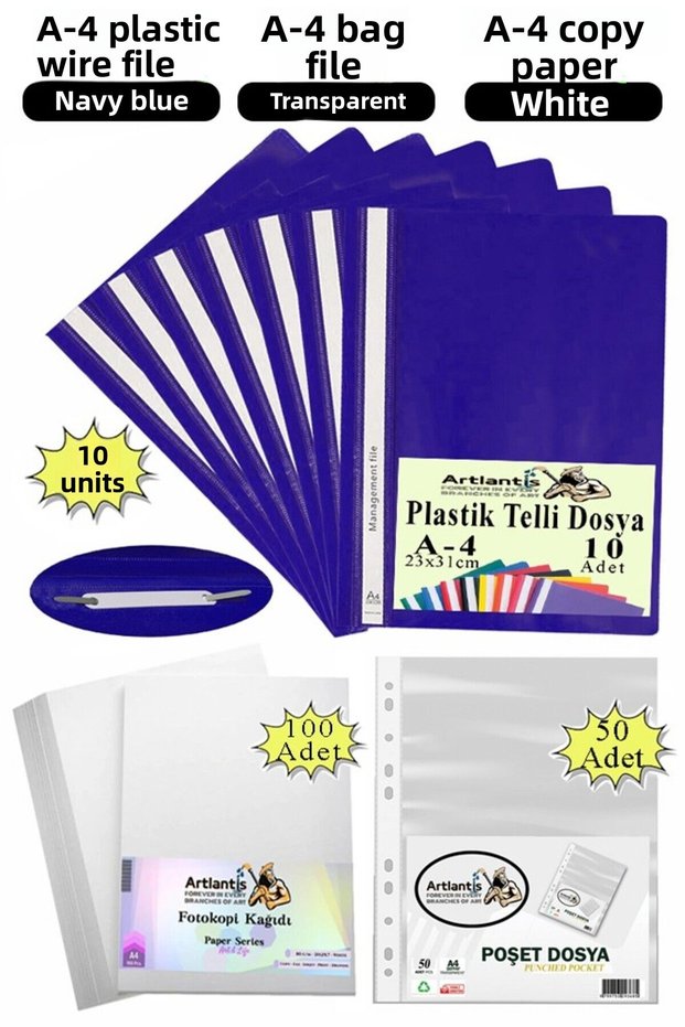 Ring Binder Plastic A4 10 Pcs Bag Binder 50 Pcs A4 Copy Paper 100 Pcs 1 Pack Economical Good Quality