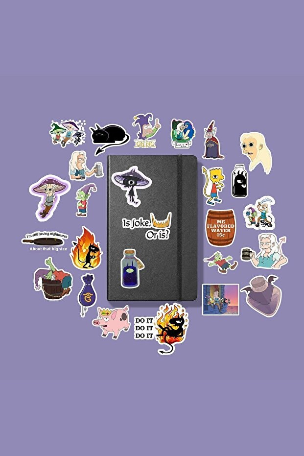 حزمة Disenchantment/ ملصق دفتر ملاحظات Bullet Journal وملصق الكمبيوتر المحمول