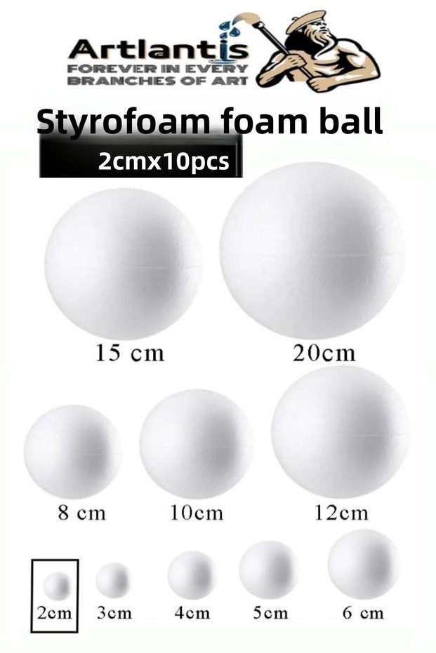 Styrofoam Foam Ball 2 cm 10 Pcs Foam Ball Sphere Balls Round Styrofoam Foam Ball School Experiment Hobby Sana