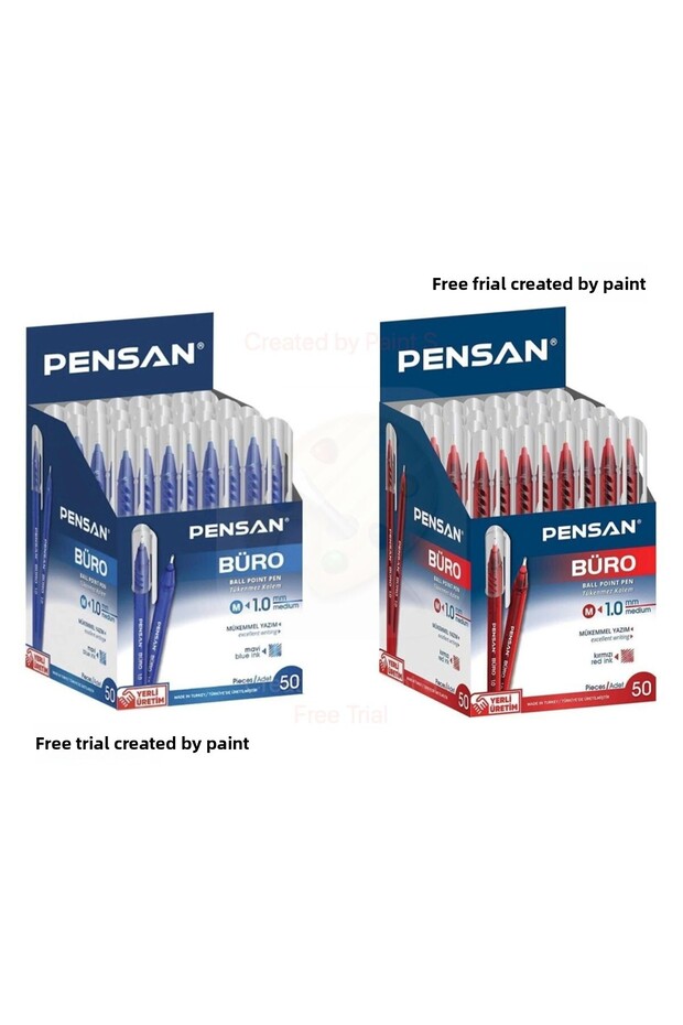2270 Ballpoint Pen Office 1 mm Blue Red 50 Li Total 100 Pcs 2X50 Set