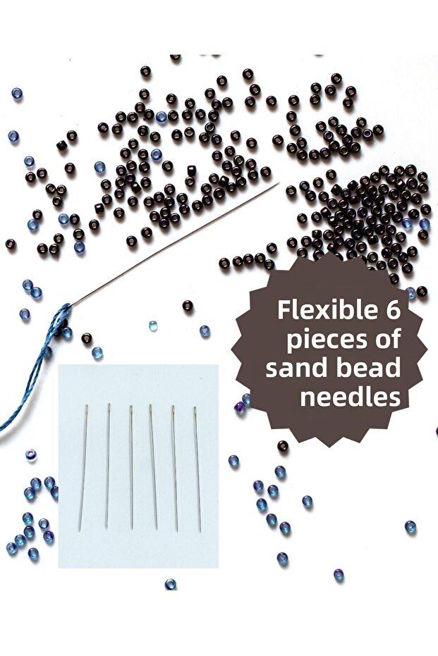 16 Size 6 Pieces Miyuki Peyote Flexible Soft Needle Sand Bead Needle For Brick Technique And Loom