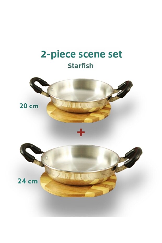 Aluminum Omlet Sahan Pan Set of 2 (24-20 Cm)