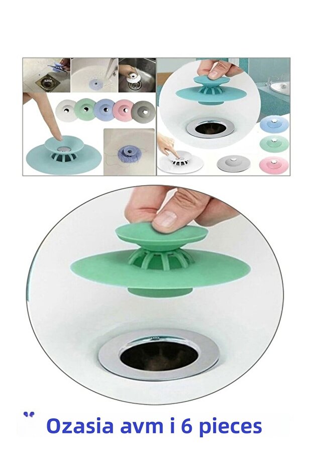 6 PCS Sink and Bathtub Stopper Strainer Kitchen Bathroom Drain Stopper Cover Spigot Strainer