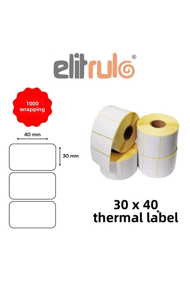 Elitrulo Barcode Label 30x40 Thermal - 1000 Pieces