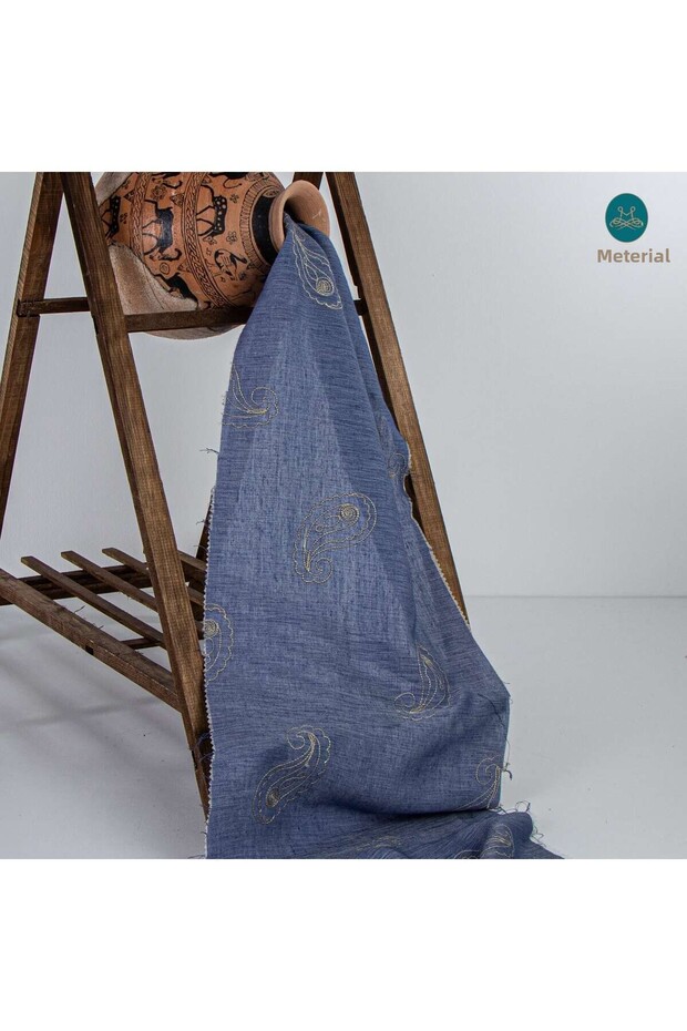 LINEN EMBROIDERY INDIGO