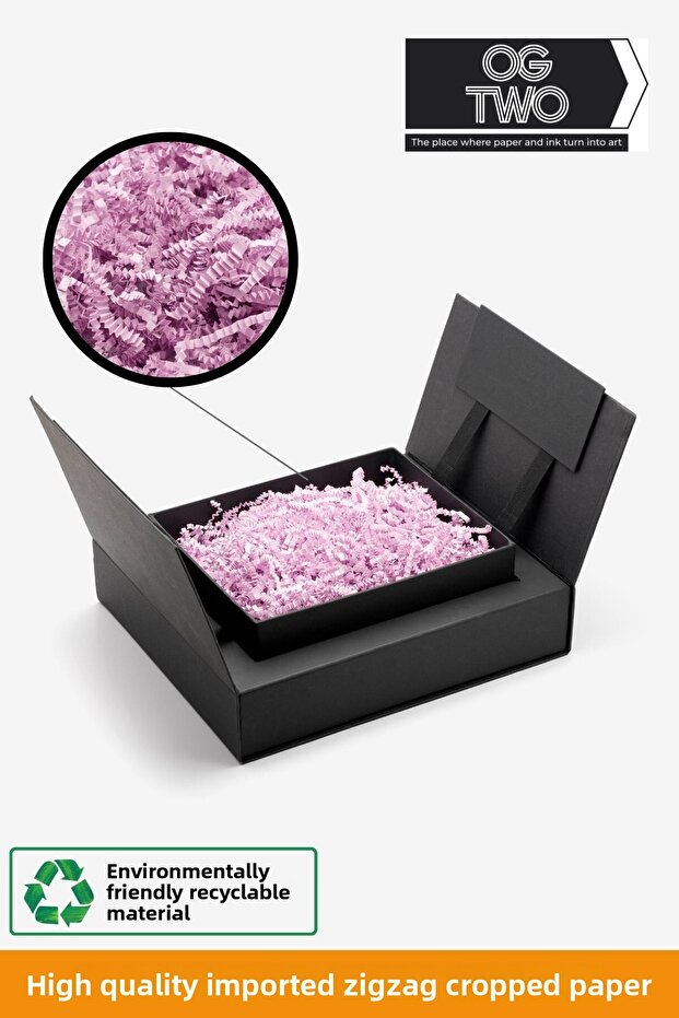 Premium Zig Zag Shredded Paper Gift Box Filler Pelur Shred 50 Gr Paper Lilac for Decoration