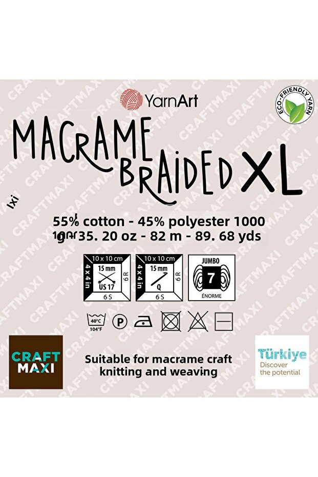 Macrame Braided XL - Macrame String White-751 - 5