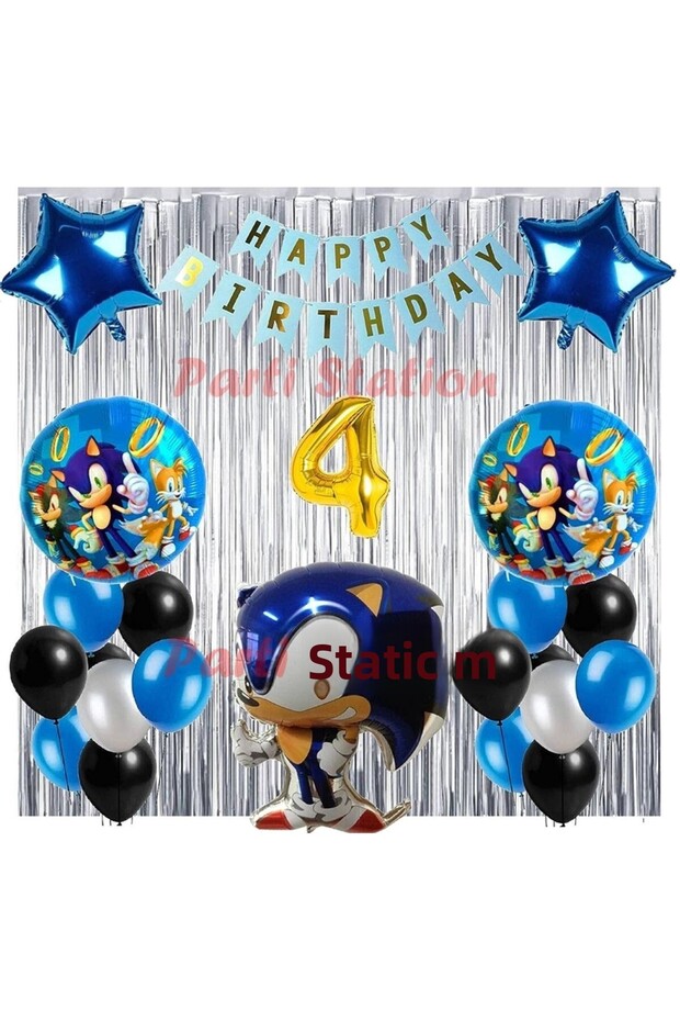Fox Sonic Boom Concept 4 Year Old Balloon Set Sonic Boom Theme Birthday Background Decoration Balloon Set