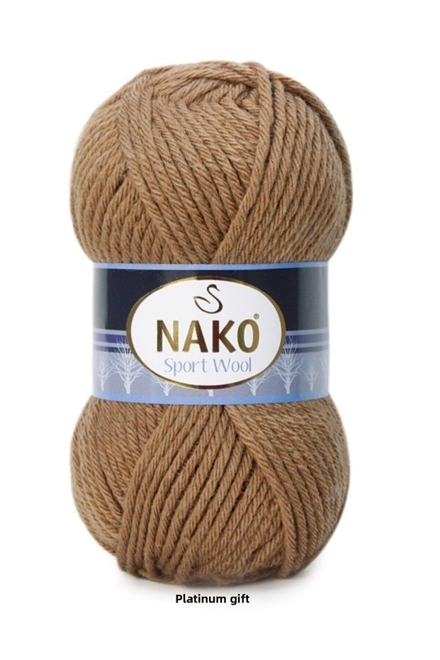 ( 5 Pieces ) Sport Wool 10126 Caramel Hand Knitting Threads Vest Cardigan Thread Scarf Sweater Thread