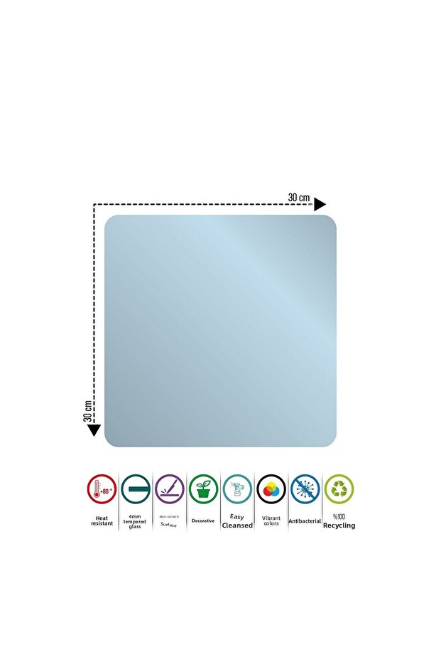 لوح تقطيع زجاجي مربع بنمط الليمون - 5
