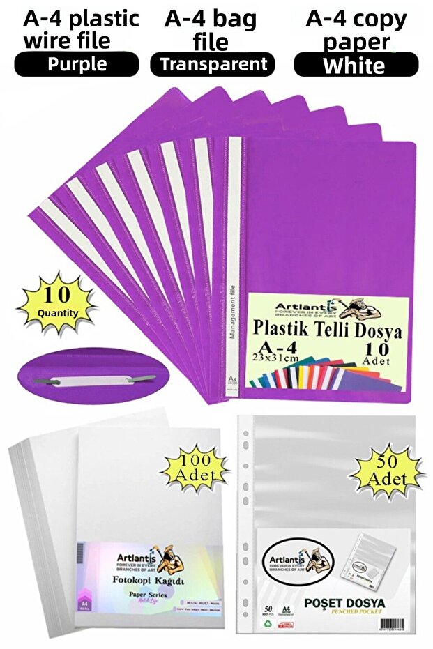 Ring Binder Plastic A4 10 Pcs Bag Binder 50 Pcs A4 Copy Paper 100 Pcs 1 Pack Economical Good Quality