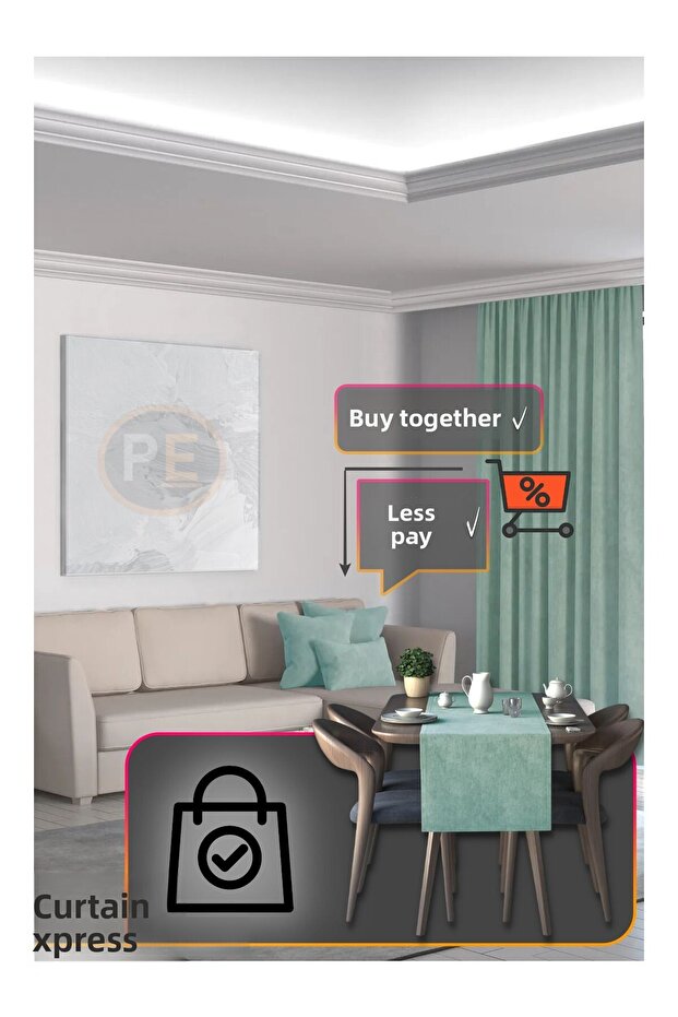 Soft Concept Velvet Texture Nil Green Runner - 2