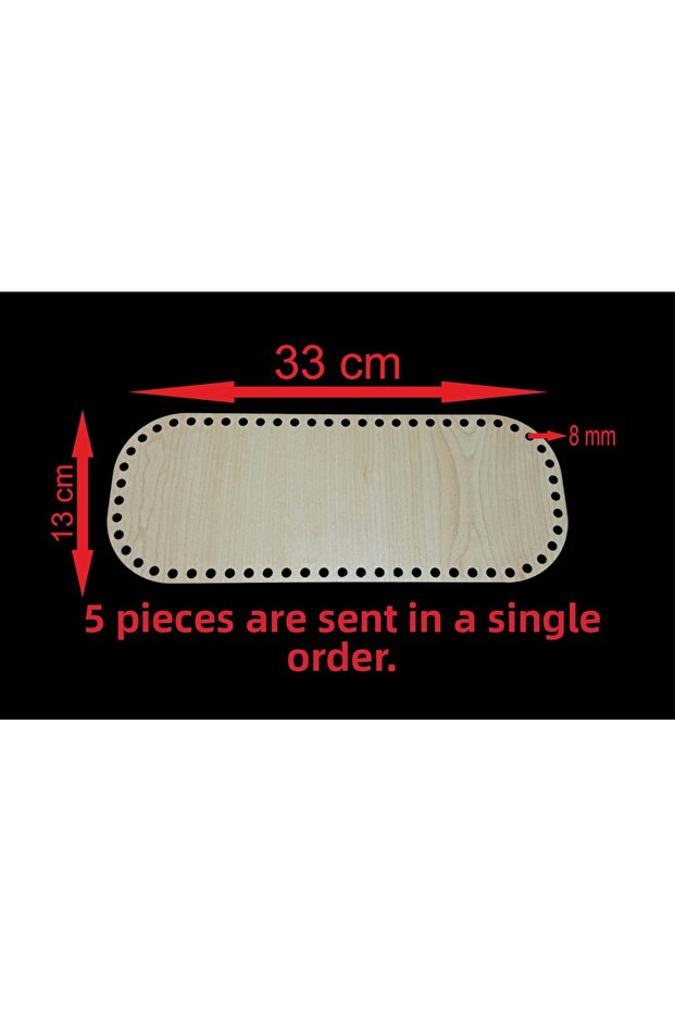 Wooden Cream 33X13 cm Basket Bamboo Tray Knitting Plate Supla Perforated Underlay Crochet Handwork Basket Base