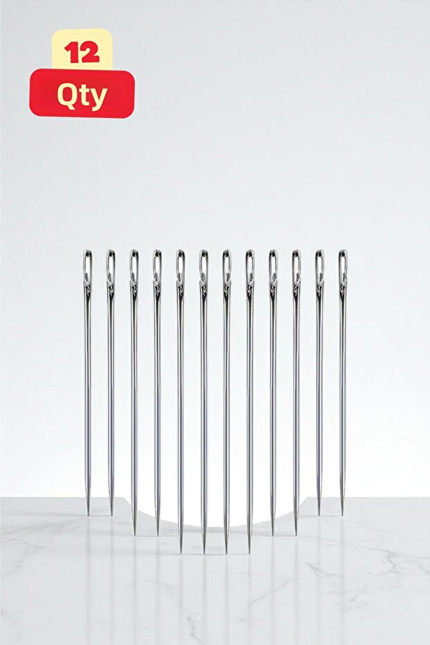 مجموعة إبر خياطة مكونة من 12 قطعة من مجموعة الخياطة العملية للملابس - 1