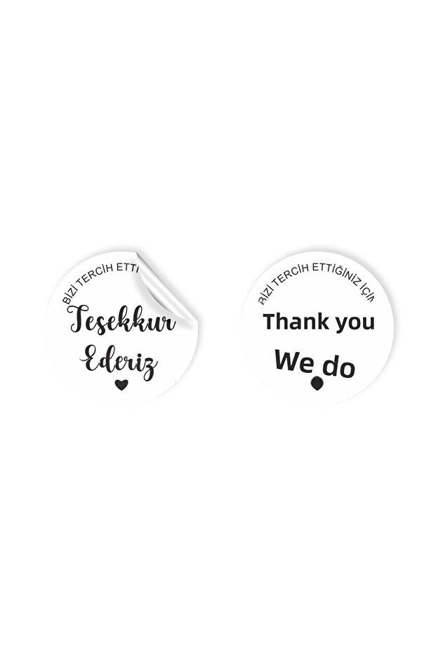 Coated Sticker Packaging & Shipping Label (4X4Cm) 48 Pieces - Thank You -