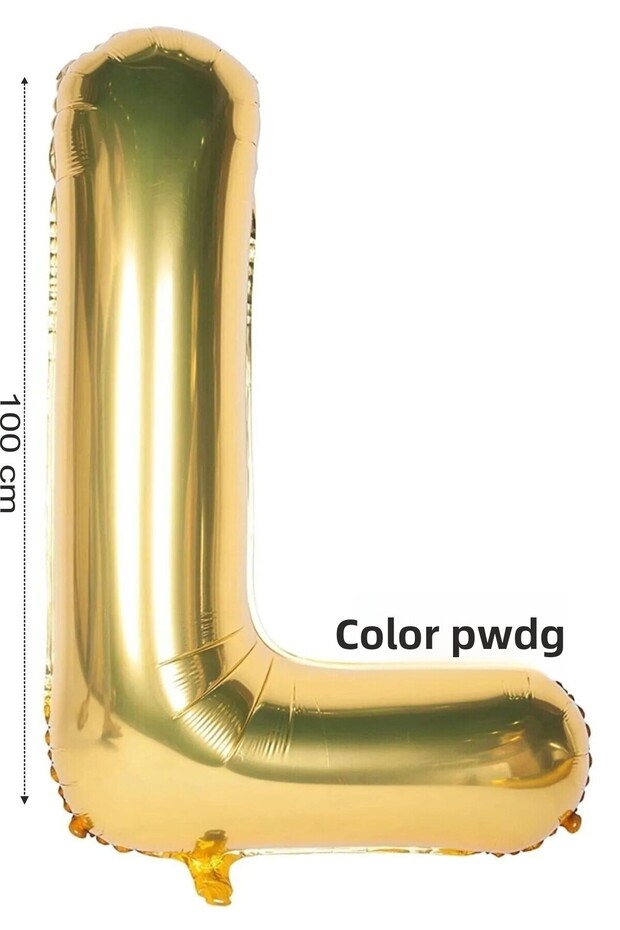 Foil Balloon Letter L Helium Balloon 100 cm Gold Color - Letter L Balloon - Letter Foil Balloon - 40 Inch