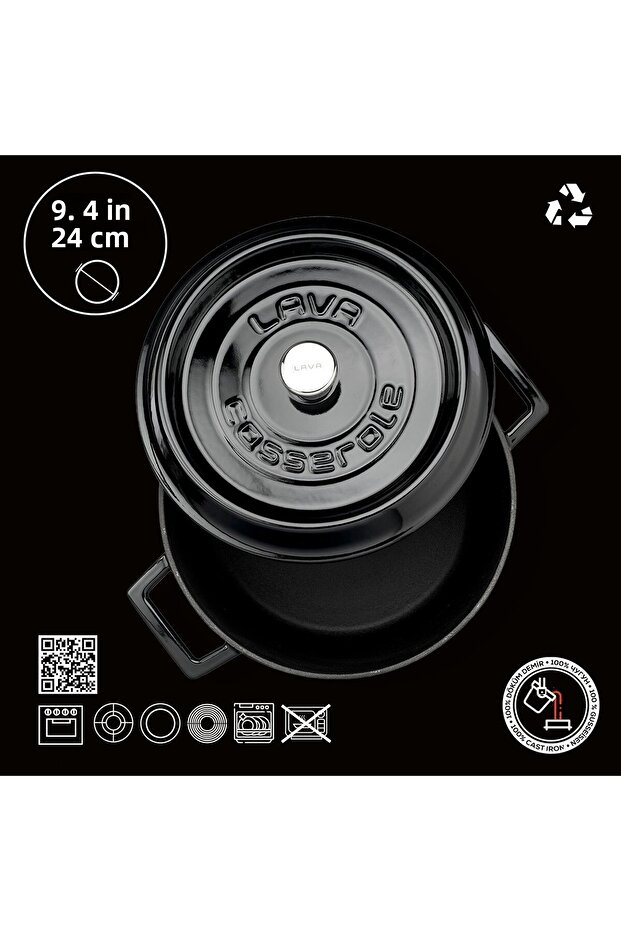 وعاء دائري مصبوبقطر عصري (قطر) 24 سم - 4