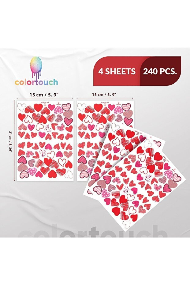 Heart Sticker - 240 Pieces