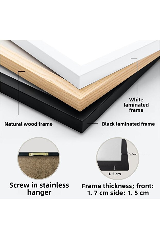 Boho Bohemian Linear Linear Modern Abstract Art Painting with Frame - 2