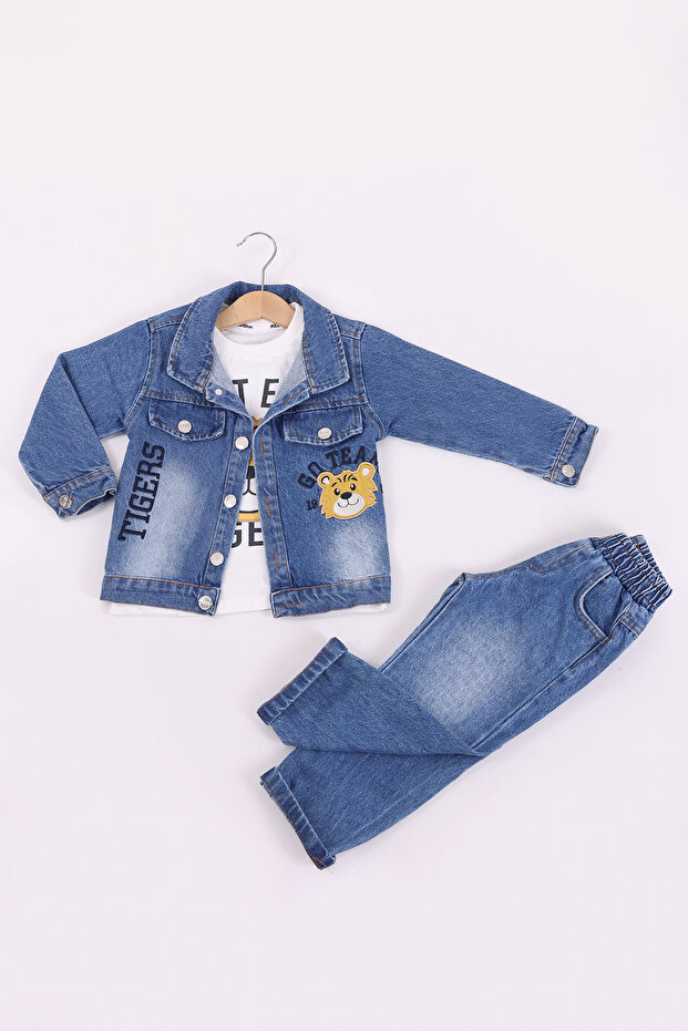 Boy's Denim Jacket 3-Piece Set - 2