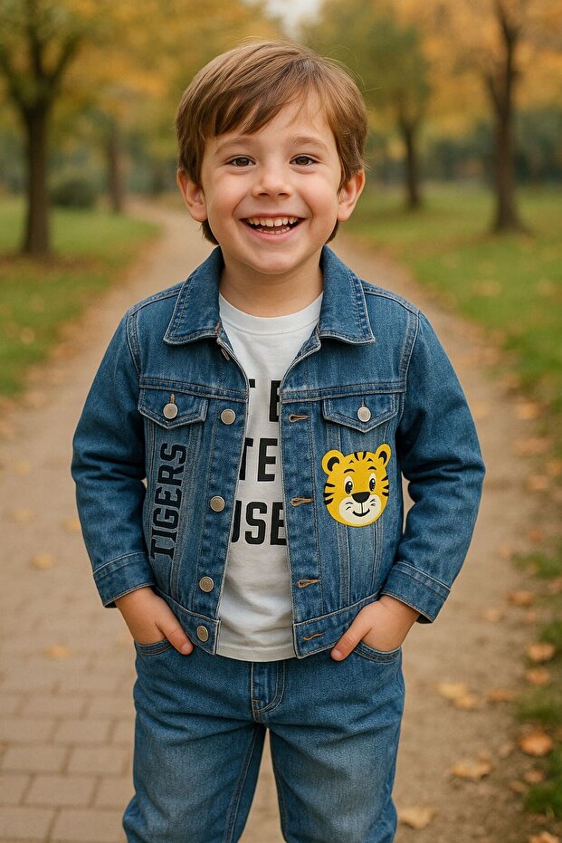Boy's Denim Jacket 3-Piece Set - 1
